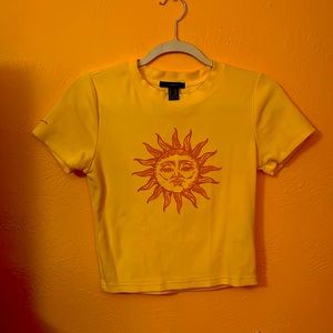 Bright Yellow Sun Face Forever 21 shirt